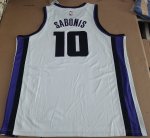 NBA 10 Sabonis Sacramento Kings Maillot blanc avec sponor logo